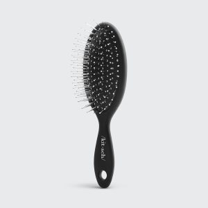 Recycled Plastic Metal Bristle Mini Travel Hair Brush - Black